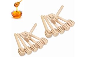AISIBO 12 Pack 3 Inch Wood Honey Dippers Sticks, Mini Honey Dipper Stirrer for Honeycomb Jar Dispense Drizzle