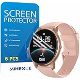 MIHENCE HD Screen Protector Compatible for Parsonver SR1 1.32” Round Smart Watch, Full Coverage TPU Protective Film (6PCS)