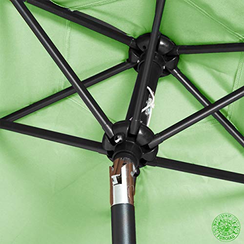 6 Ft Outdoor Patio Umbrella with Aluminum Pole, Easy Open/Close Crank and Push Button Tilt Adjustment - Light Green Market Umbrellas