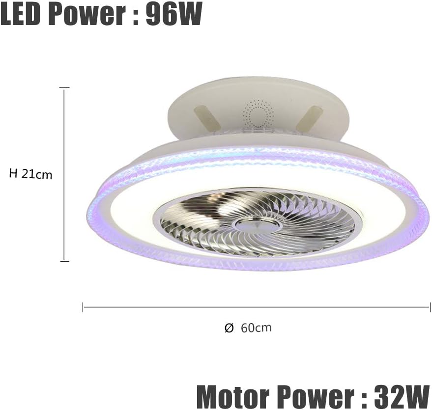 Ventilatore Da Soffitto Con Luce LED E Bluetooth - RGB, Dimmerabile, Telecomando, Per Casa E Ufficio - Foto 9
