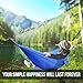 Yes4All Single Lightweight Camping Hammock with Strap & Carry Bag – Nylon Parachute Hammock / Lightweight Portable Hammock for Camping, Hiking (Blue)