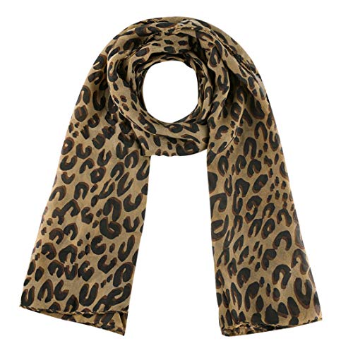 uxcell Leopard Cheetah Print Chiffon Women Neck Wrap Stole Shawl Scarf