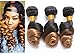 Ombre Loose Wave Bundles 3 Bundles Brazilian Virgin Human Hair 1B/27 Ombre 2 Tone Color Human Hair Extensions(8 10 12, T1B/27)