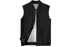 Men's Quick Dry Lightweight Soft Vest Sleeveless Summer Stretchy Windproof Jacket for Golfing Cycling Running