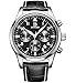 BINGER Mens Date Black Sports Chronograph Watches Stopwatch Timer Leather Strap Luminous Numerals