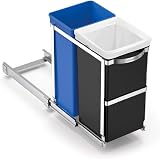 simplehuman CW1016 35L Pull-Out Recycling Kitchen Bin with Steel Frame view 1