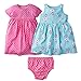 Gerber Baby Girls' 3-Piece Dress and Bloomer Set, dots and Flowers 12 Months