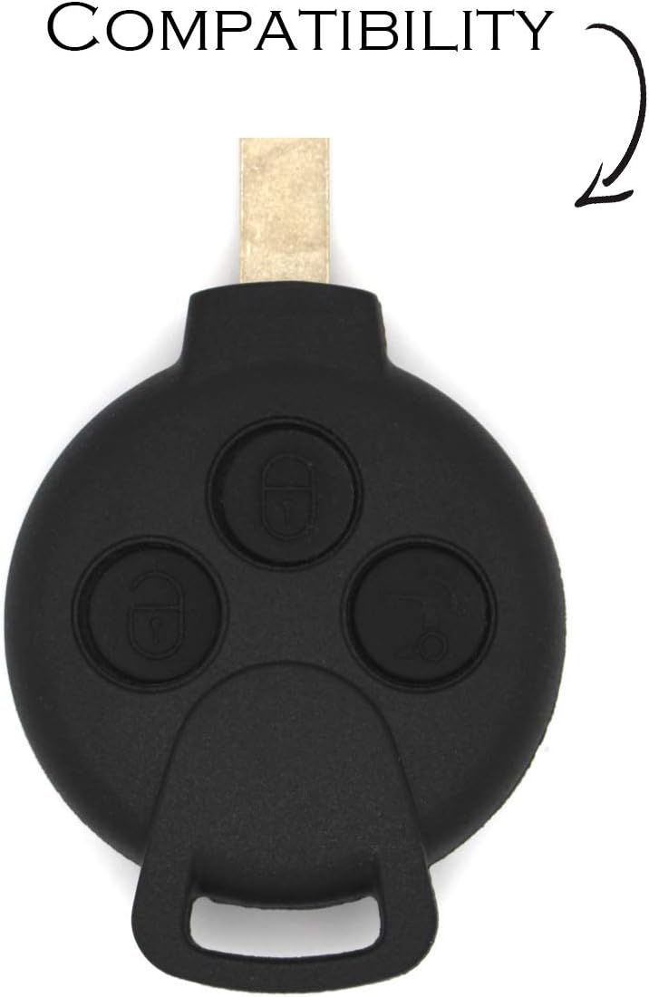 Key Cover SC for 3 Keys Auto Key Silicone Cover - Finest-Folia, Black - Image 3