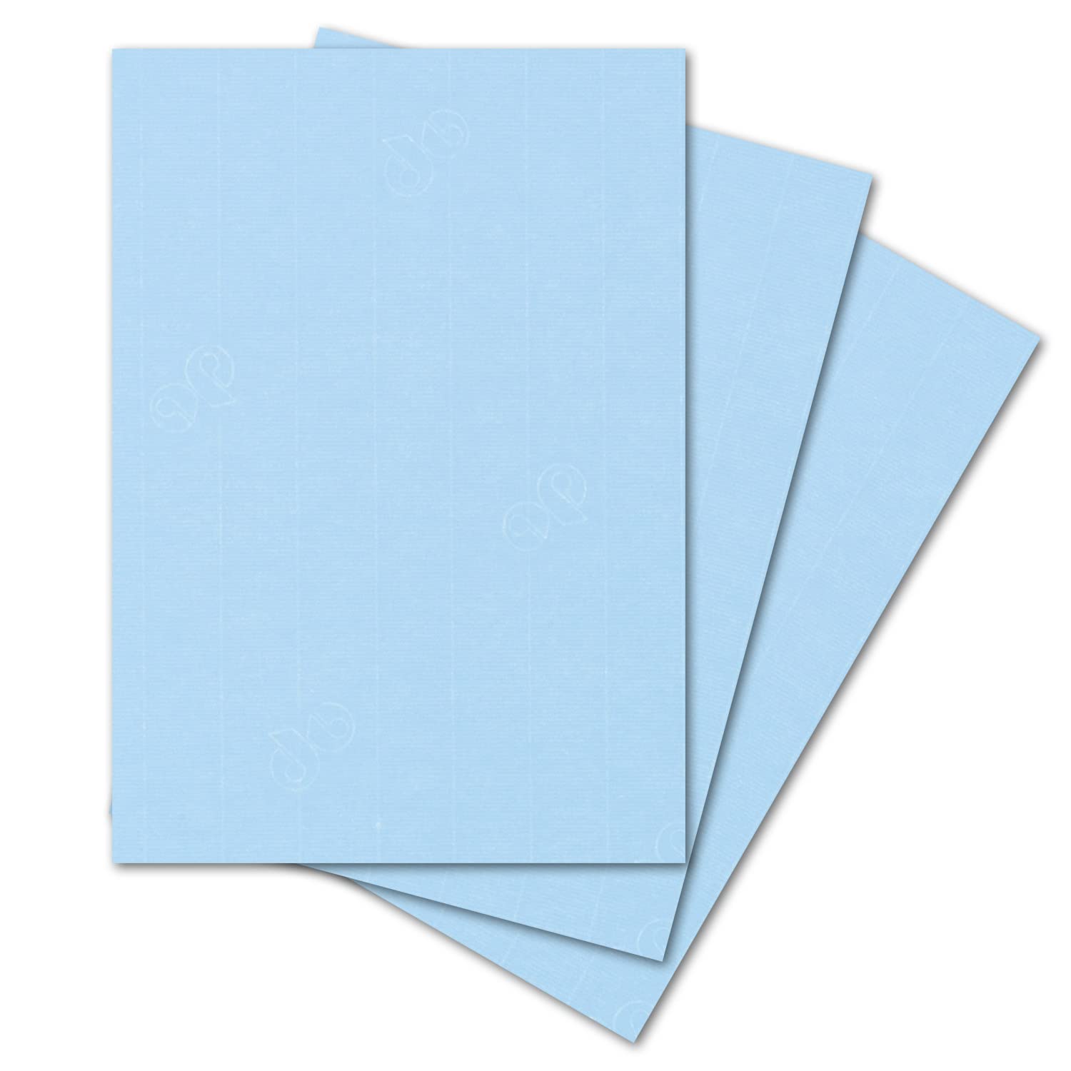 ARTOZ 50x Writing paper - Pastel blue DIN A4 297 x 210 mm - Elegant Egoutteur ribbing - High-quality design paper certificate paper
