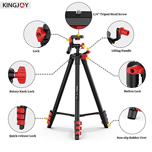 KINGJOY Phone Tripod Camera Stand with Remote Mini Lightweight Universal DSLR Tripod 360° Panorama 55\