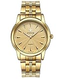WWOOR Men's Business Quartz Watches Stainless Steel Band Waterproof Wristwatch