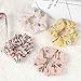 Jastella 50 Pcs Chiffon Hair Elastic ties Including 20 Assorted Chiffon Flowers Scrunchies 30 Braided Elastic Thick Hair Bands Scrunchy Hair Bow Ties Ropes Scrunchie for Women Girls Hair Accessories