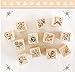 Youkwer 12 Pcs Mini Cute Wooden Rubber Stamps Set For Letters,Diary Craft,Scrapbooking in Matchbox（Vintage Flowers Lace）