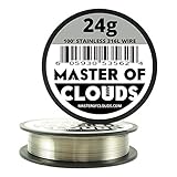SS 316L - 100 ft. 24 Gauge AWG Stainless Steel Resistance Wire 0.51 mm 24g 100’