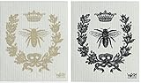 Wet-It Swedish Treasures Dishcloth Set of 2 (Black & Gold French Bee)