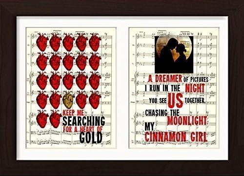 Neil Young Inspired Heart Of Gold Cinnamom Girl Double Print Ready To Frame Mounted/Matted Sheet Music Art Print