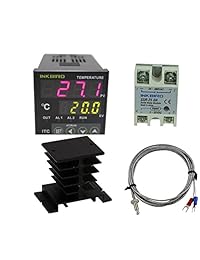 Inkbird AC 100   220V ITC 100VH controlador PID digital de temperatura de termostato, DA 25A SSR, fregadero negro, termopar K