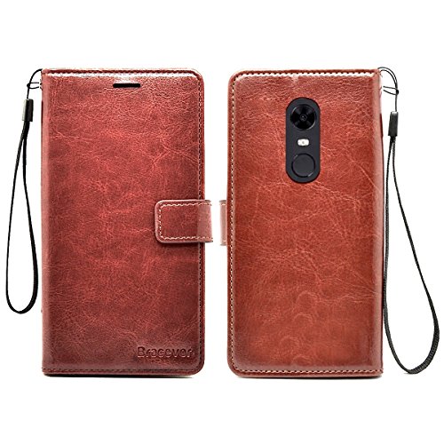 Bracevor Leather Flip Cover Case for Xiaomi Redmi 5 (Executive Brown)