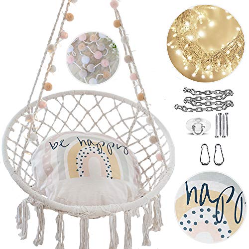 NOOKSTA Rainbow Hammock Chair Hanging Chairs for bedrooms Set Hanging