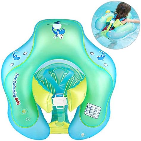 YOYO TOYS Baby Swimming Ring&Float, Safe Bottom Support Seat and Swim Buoy Floats for Safer Swims,Bathtub Swimming Pool Suitable for 6-36 Months Newborn Infant Toddler (New Upgrade Version ,L Size)