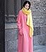 Soojun Women's Casual Cotton Linen Long Dress with Batwing Sleeve, Style 1:coral Pink, One Size