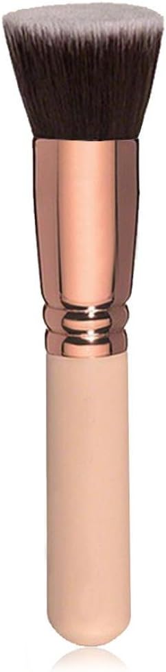 Wakeu Flat Kabuki Makeup Brush Foundation For Blending Liquid, Cream, Powder Concealer Cosmetics (Gold)