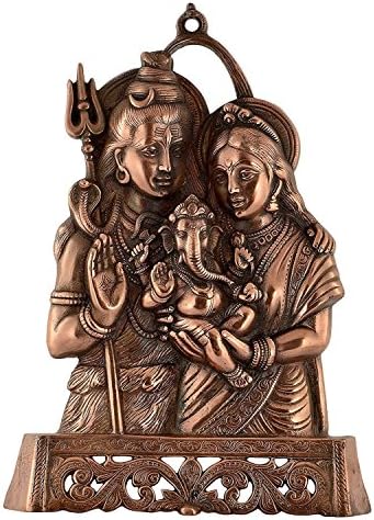 RAJKRUTI METAL INIDAN HANDICRAFT HINDY GOD SHIVA FAMILY STATUE - SHIVA FIRUINE - SHIVA DECOR - SHIVA AND PARVATI STATUE