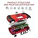 GOOLOO 800A Peak 18000mAh Car Jump Starter (Up to 7.0L Gas or 5.5L Diesel Engine) Portable Phone Charger Auto Battery Booster Power Pack, Built-in LED Light and Smart Protection