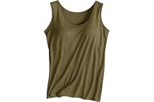 yelldesk Tank Top for Women with Built in Bra Loose Fit Running Sports Sleeveless Workout T-Shirts Stretchy Gym Tanks