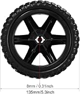 sourcing map 5 Inch Rubber Foaming Shopping Cart Wheel Replacement Black 2 Pcs view 2