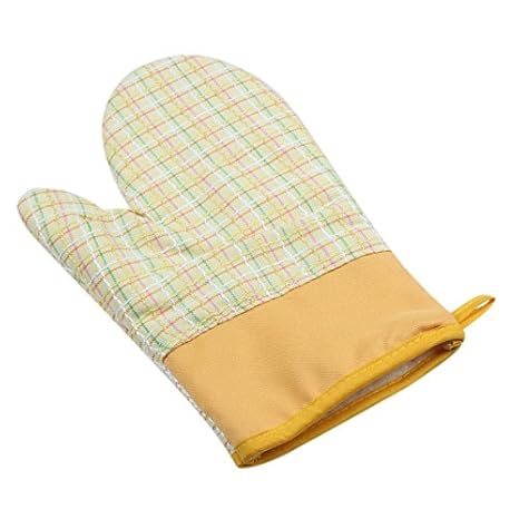 Lqchl Cuadrícula de algodón resistente al calor, guantes para ...