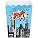 Mini Superhero Theme Birthday Party Popcorn Favor Boxes (10 Count) - Red Yellow & Blue Super Hero Colors