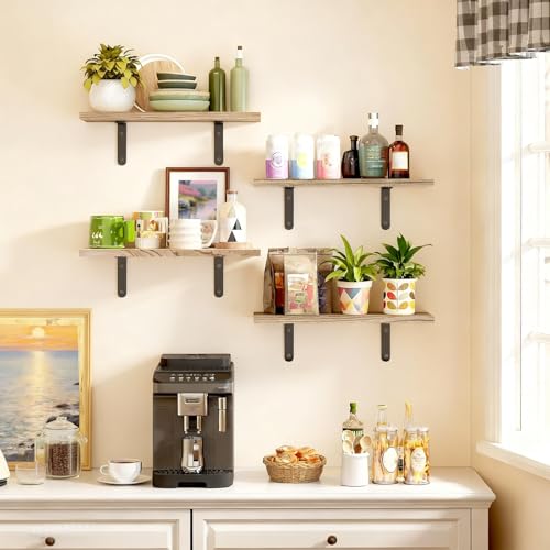 Konicoo 6 PCS Estante Flotante, Repisas Flotantes De Pared 40 * 15cm, Repisas Flotantes Soporta hasta 10 Kg,Repisa Flotantes Montadas,Faciles De Instalar,para Almacenar Articulos y Decorar