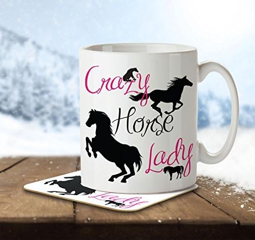 MNC_ANI_014 Crazy Horse Lady - Mug and Coaster By Inky Penguin by The Inky Penguin