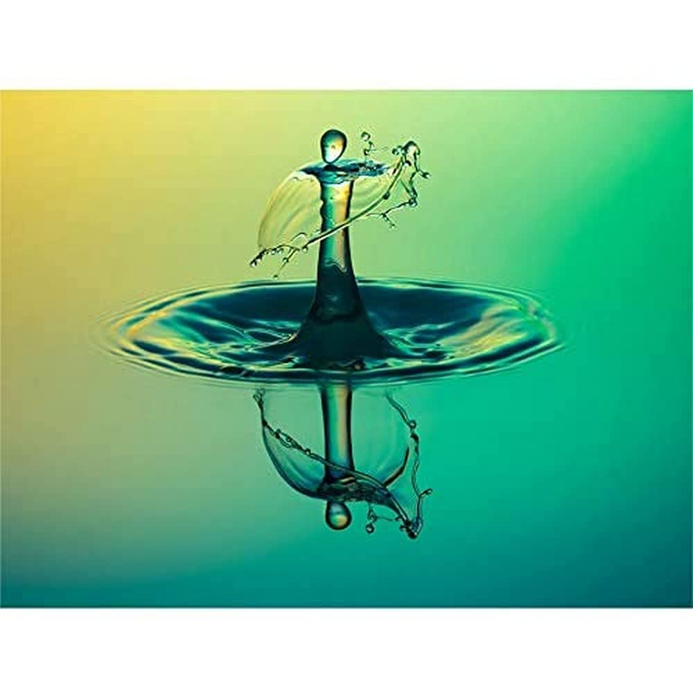 Water Droplet Splash Green Canvas Wall Art Print