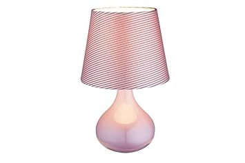 RGB LED Tisch Lampe Stoff Schirm Nacht-Licht Schlaf Zimmer Leuchte grau