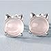 Acxico Lovely Cute Opals Little Cat Stud Earrings