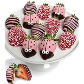 From You Flowers Ladybug Chocolate Covered Strawberries - 12 Fresh Hand-Decorated Belgian Berries for Birthday &amp; Get Well Gifts