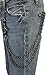 TFJ Men Wallet Chain Fashion Metal Spike Horn Charm Keychains Skull Rusty Silver
