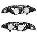 Brock Replacement Driver and Passenger Halogen Headlights Headlamps Compatible with 1997 1998 1999 Eclipse MR485143 MR485144