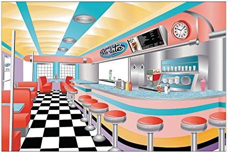 Fun Express Rockin 50S Backdrop Banner For Party Party Decor Wall Decor Preprinted Backdrops Party 3 Pieces