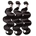 Perstar Body Wave Human Hair Brazilian Virgin Hair Body Wave Bundles 8A Grade Remy Hair Extensions Natural Black (12 14 16) …