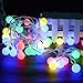 Vmanoo String Lights Battery Powered, 40 LED Globe Fairy String Lights, Outdoor Indoor Decor Lighting for Christmas Garden Path Patio Lawn Holiday Wedding Party, 2-PACK (Multi Color)