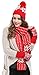 Bienvenu Women Lady Winter Warm Knitted Snowflake Hat Gloves and Scarf Winter Set