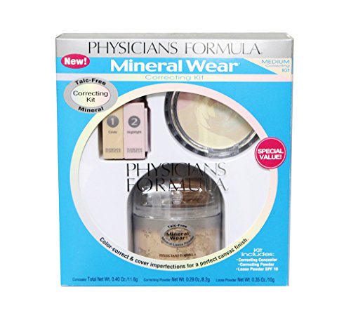 Physician Formula Talc-Free Mineral Wear Correcting Kit (Correcting Concealer, Correcting Powder, Loose Powder) 3 pc Kit: Medium