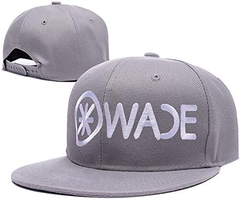 YUDUODUO Dwyane Wade Logo Adjustable Snapback Caps Embroidery Hats - Grey