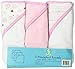 Spasilk Soft Terry Hooded Towel Set, Pink Baby, 3-Count