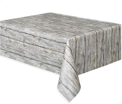 Vintage Wood Grain Linen Tablecloth Rectangle Cotton Washable Table Covers