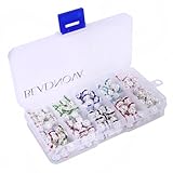 BEADNOVA-200 pcs Crystal Rondelle Ball Shape Spacer Bead Silver Gold Black Plated Various Color 8mm Lot Size Box Set with Container (8mm 200 pcs Box Set)