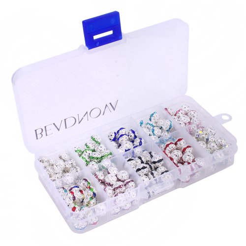BEADNOVA 200 pcs Crystal Rondelle Ball Shape Spacer Bead Silver Gold Black Plated Various Color 8mm Lot Size Box Set with Container (8mm 200 pcs Box Set) BEADNOVA 200 pcs Crystal Rondelle Ball Shape Spacer Bead Silver Gold Black Plated Various Color 8mm Lot Size Box Set with Container (8mm 200 pcs Box Set)